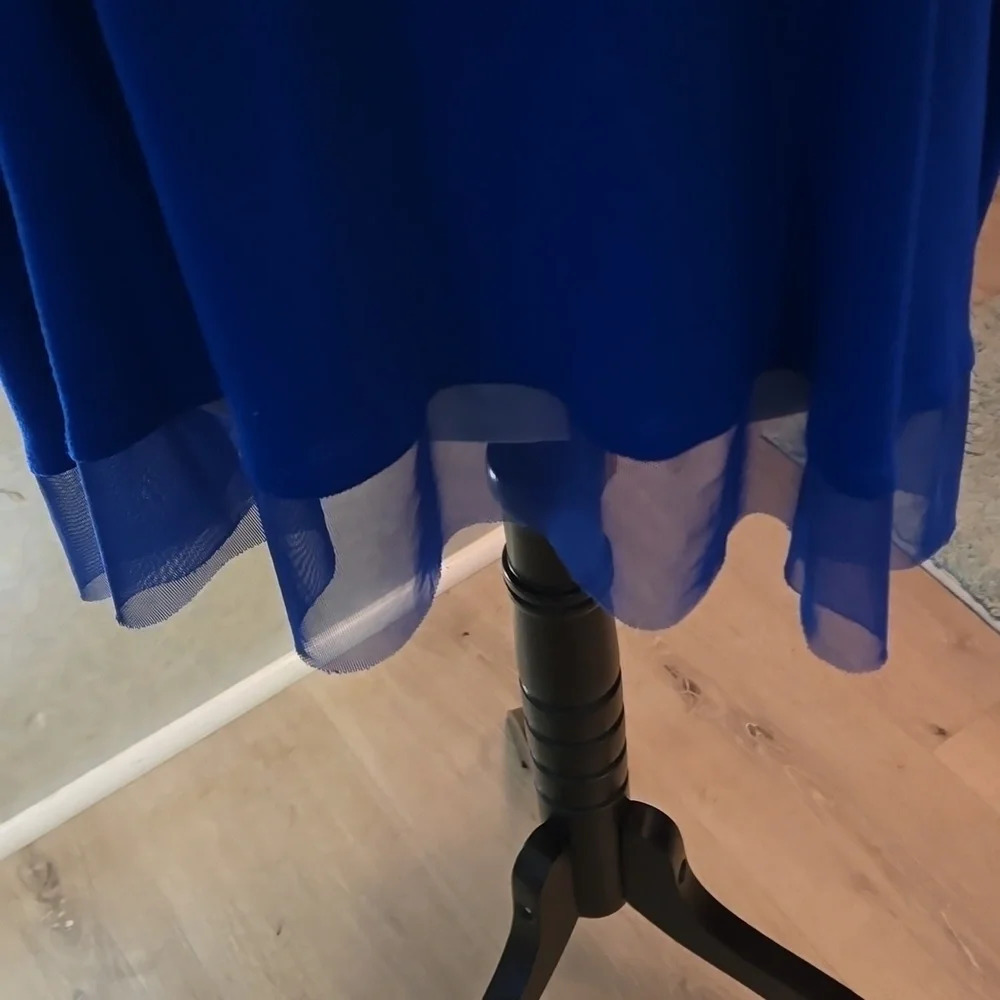 J-Lo Jennifer Lopez Royal Blue Tank Top Rivets Net Trim Hi-Low Hem Women size 3X - Picture 6 of 11